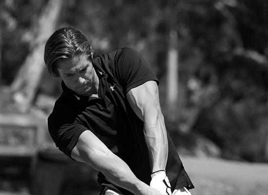 Male model golfing