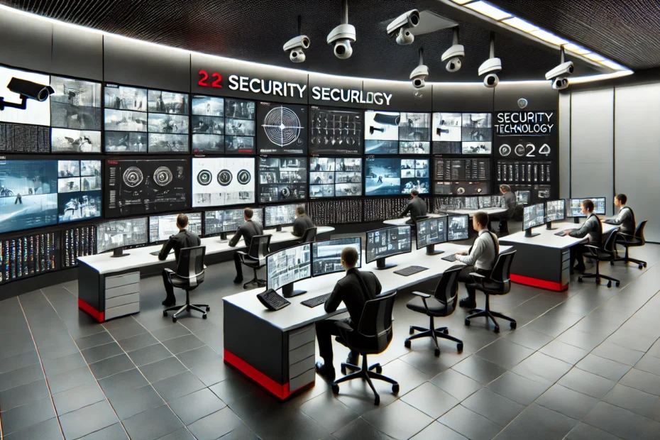 security control room with advanced surveillance technology